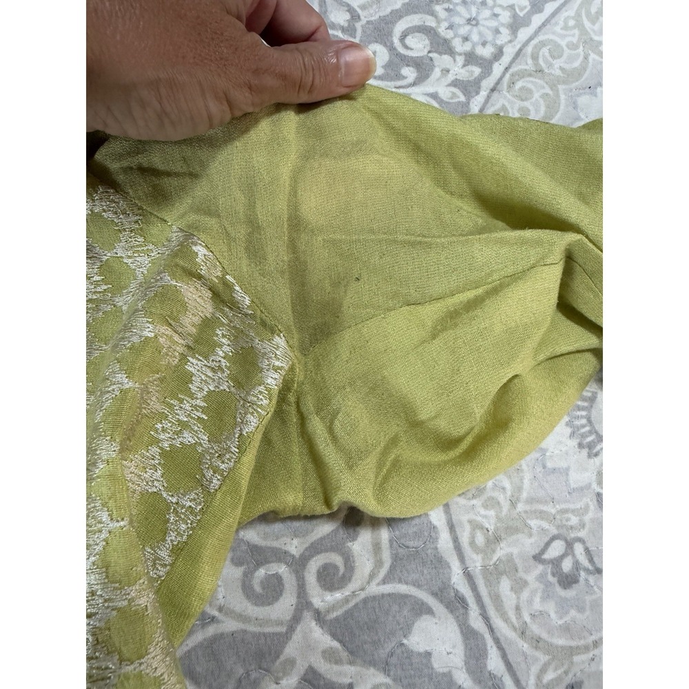 Sana Safinaz Cotton Kurta Medium Green Embroidered Fringe Floral Tassel Tunic - Picture 11 of 11